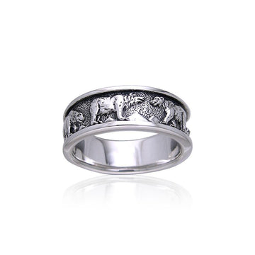 Ted Andrews Polar Bear Sterling Silver Ring TRI105 - Jewelry